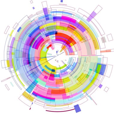 Geometrik şekilli renkli 3d çember