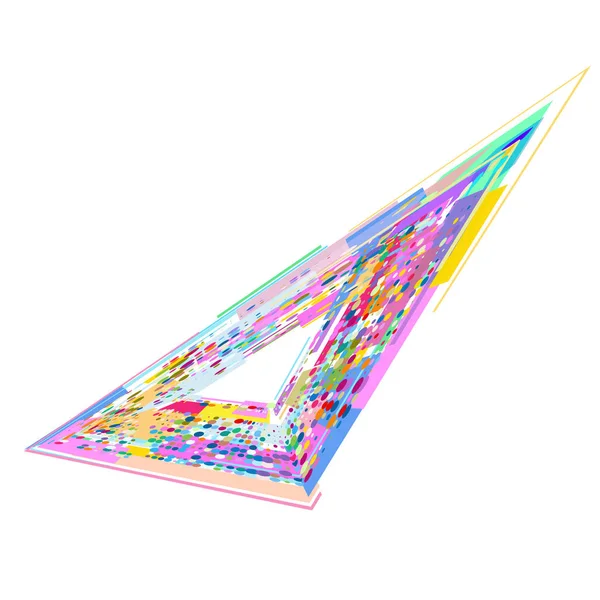 Triángulo Con Formas Geométricas Colores Sobre Fondo Blanco — Archivo Imágenes Vectoriales