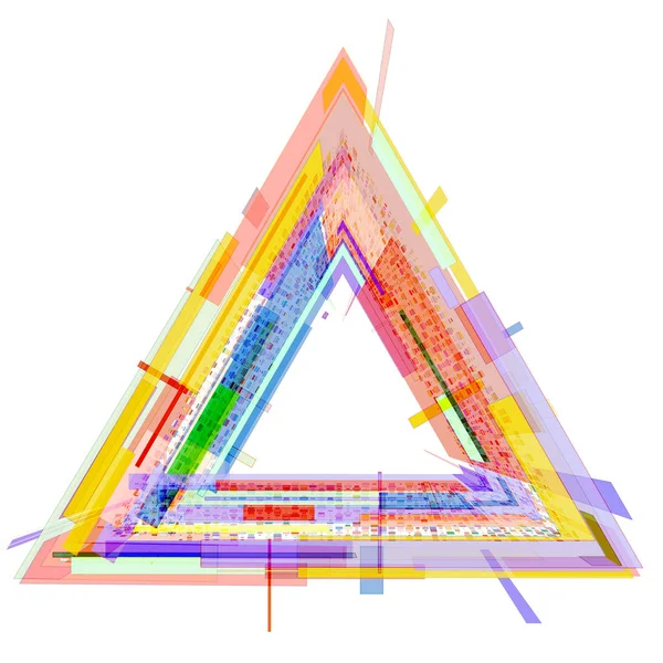 Beyaz Arkaplanda Renkli Geometrik Şekillere Sahip Üçgen — Stok Vektör