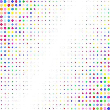 Beyaz arkaplanda çok renkli noktalar