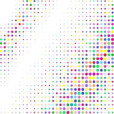 Beyaz arkaplanda çok renkli noktalar