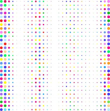 Beyaz arkaplanda çok renkli noktalar