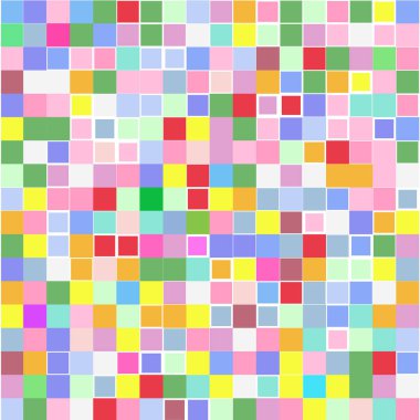 Beyaz arkaplanda renkli karelere sahip mozaik