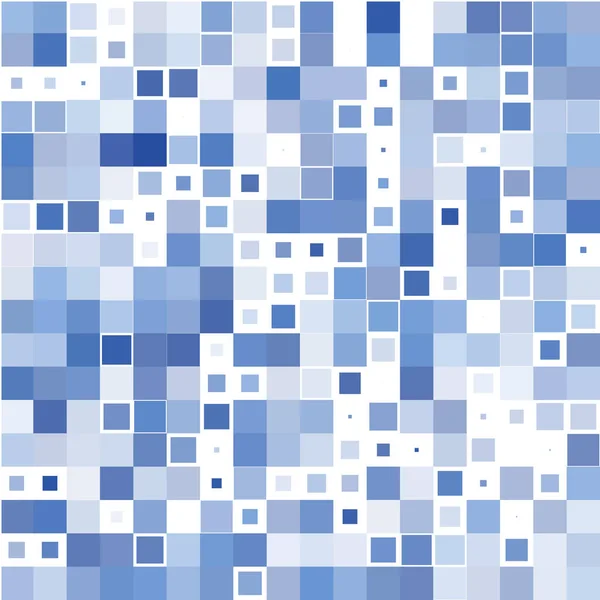 Mozaïek Met Blauwe Vierkantjes Een Witte Achtergrond — Stockvector