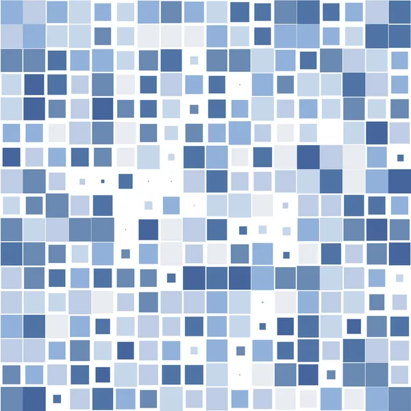 Mozaïek Met Blauwe Vierkantjes Een Witte Achtergrond — Stockvector
