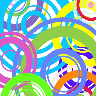 Beyaz arkaplanda çok renkli halkalar   