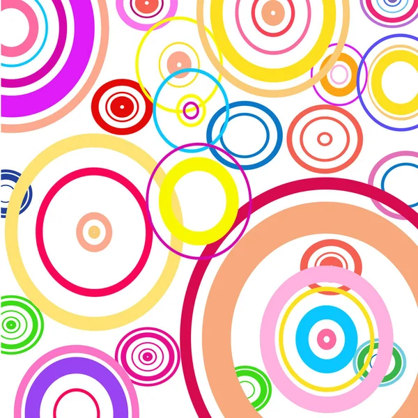 Multicolored Rings White Background — Stock Vector