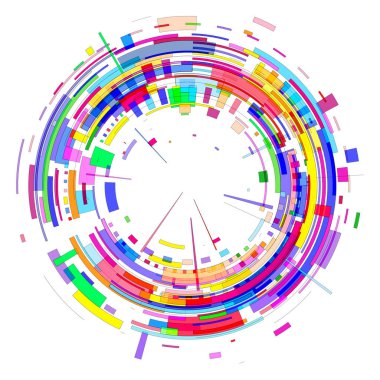 Renkli geometrik şekiller çemberi