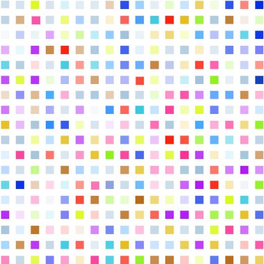 Beyaz arkaplanda renkli karelere sahip mozaik