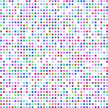 Beyaz arkaplanda renkli karelere sahip mozaik