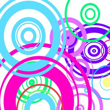 Beyaz arkaplanda çok renkli halkalar   