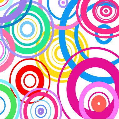Beyaz arkaplanda çok renkli halkalar   