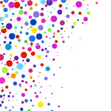 Beyaz arkaplanda çok renkli polka noktaları  