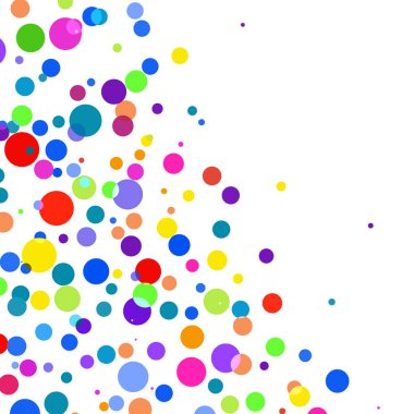 Beyaz arkaplanda çok renkli polka noktaları  