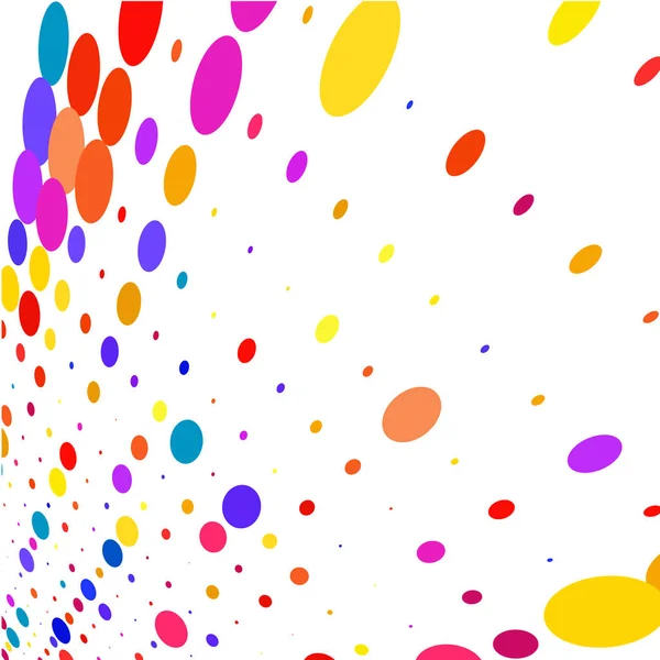 Multicolored Polka Dots White Background — Stock Vector