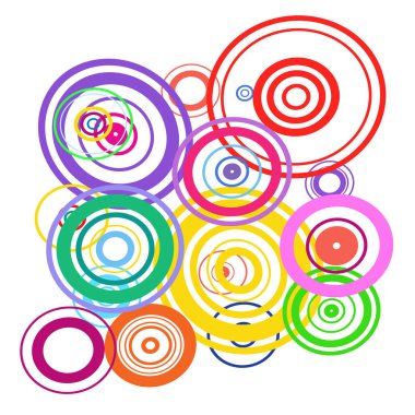 Beyaz arka plan üzerinde renkli halkalar   