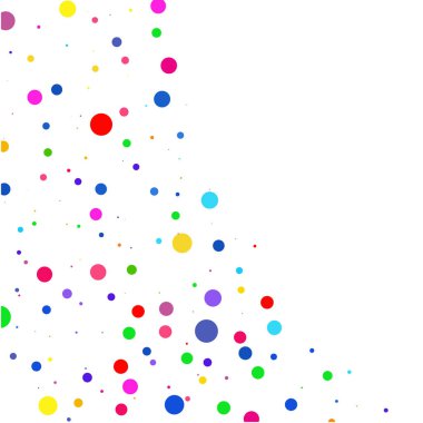 Beyaz arkaplanda çok renkli polka noktaları  