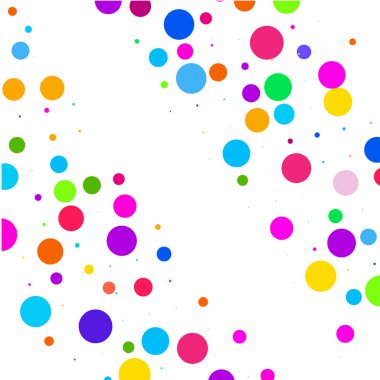 Beyaz arkaplanda çok renkli polka noktaları  