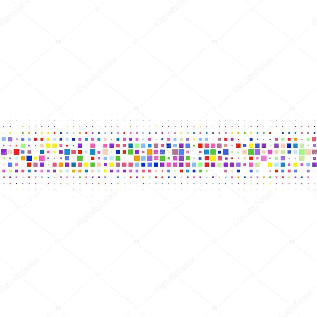 Ornament with colorful squares on a white background
