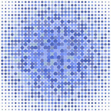 Beyaz arka plan üzerinde mavi noktalı mozaik