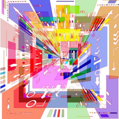 Geometrik şekilli renkli kare