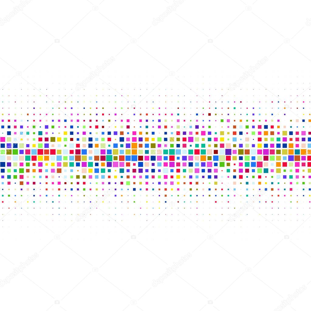Ornament with colorful squares on a white background