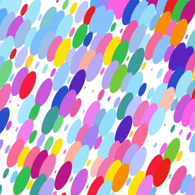 Beyaz arka planda renkli ovaller 