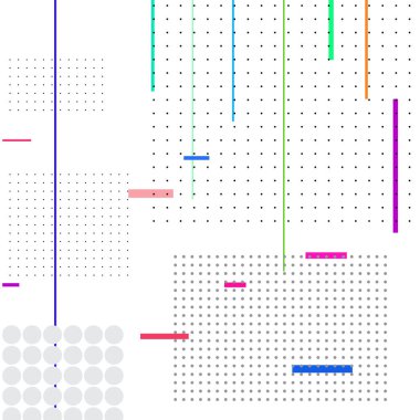 Beyaz arkaplanda çizgiler, dikdörtgenler ve noktalar