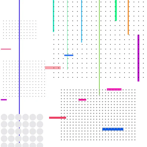 Lines Rectangles Dots White Background — 스톡 벡터