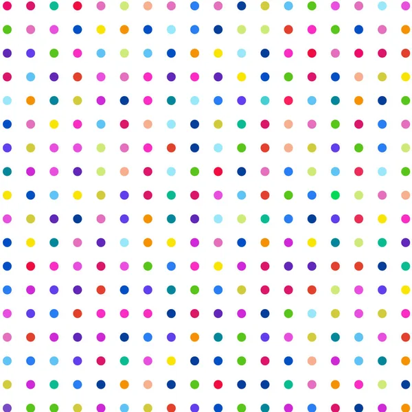 Multicolored Polka Dots White Background — 스톡 벡터