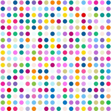 Beyaz arkaplanda çok renkli polka noktaları   