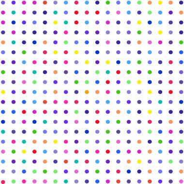 Beyaz arkaplanda çok renkli polka noktaları  