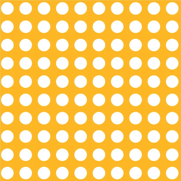 Yellow Background White Polka Dots — 스톡 벡터