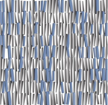 Beyaz yüzeyde mavi ve metal çubuklar