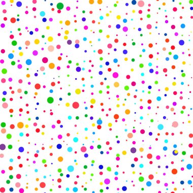 Beyaz arkaplanda çok renkli polka noktaları
