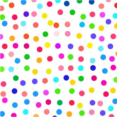Beyaz arkaplanda çok renkli polka noktaları