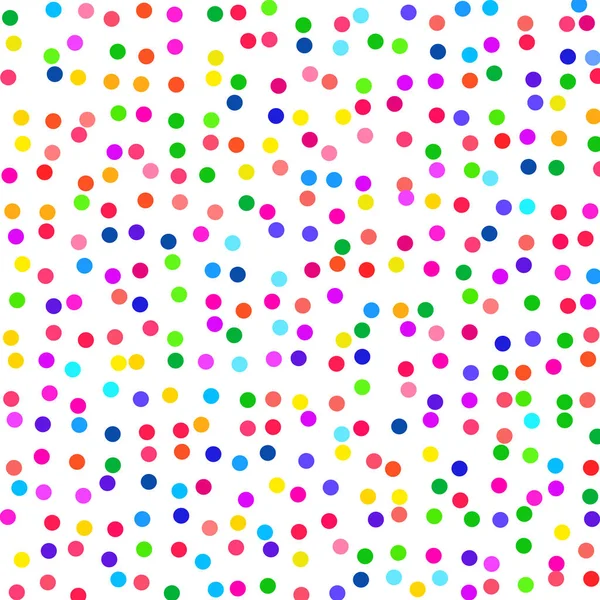 Multicolored Polka Dots White Background — Stock Vector