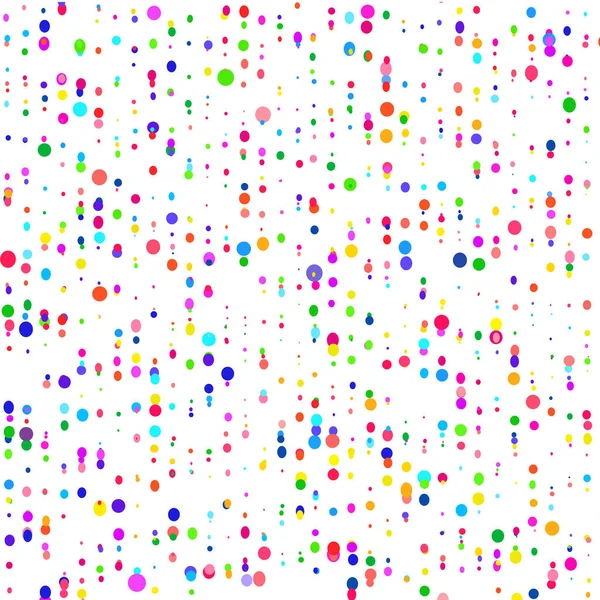 Multicolored Polka Dots White Background — Stock Vector