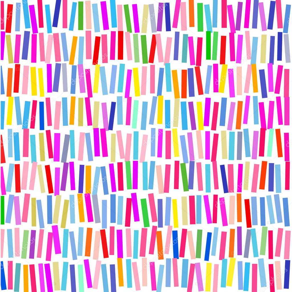 Multicolored sticks on white background 