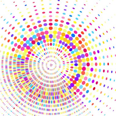 Çok renkli noktaların olduğu soyut çember