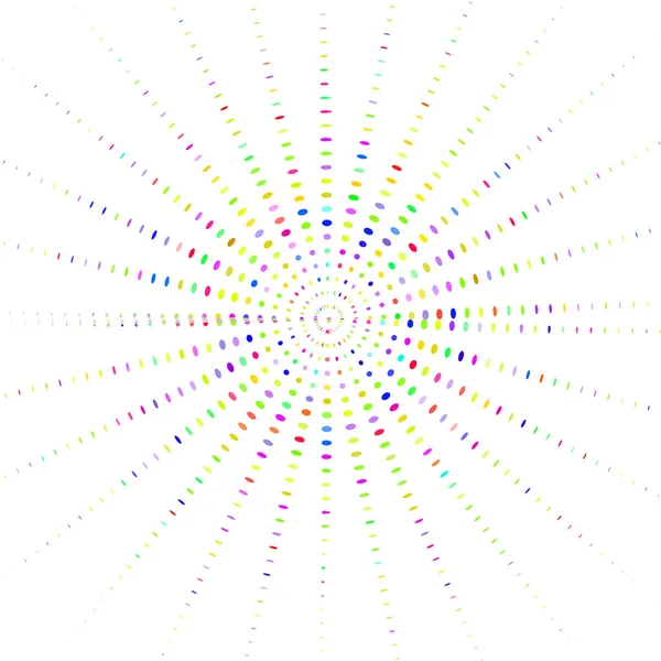 带有多彩点射线的抽象圈 — 图库矢量图片