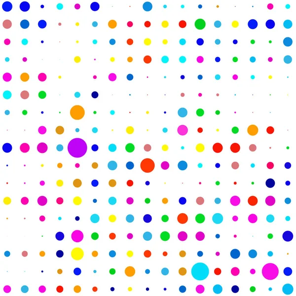 Colorful Polka Dots White Background — 스톡 벡터