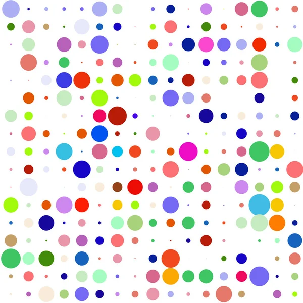 Colorful Polka Dots White Background — Stock Vector