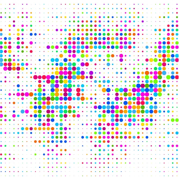 Colorful Polka Dots White Background — 스톡 벡터
