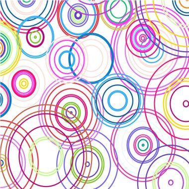 Beyaz arka planda renkli çemberler   