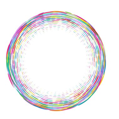 Renkli oval ve noktalı çember