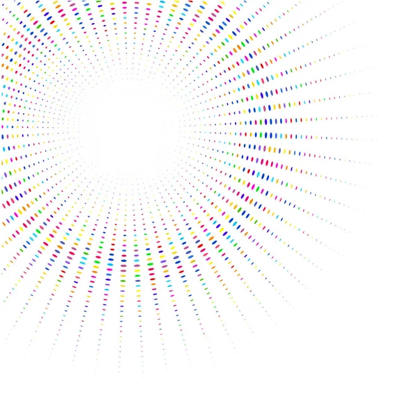 Cercle Abstrait Avec Des Rayons Points Multicolores — Image vectorielle