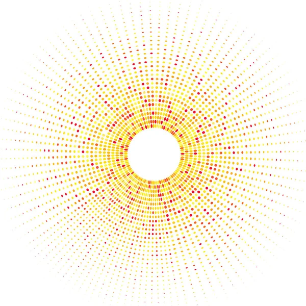 Abstract Cirkel Met Stralen Van Veelkleurige Stippen — Stockvector
