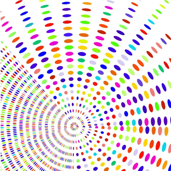 Abstract Circle Rays Multicolored Dots — Stock Vector