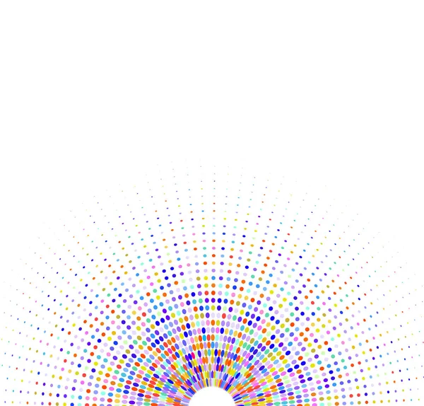 Círculo Abstracto Con Rayos Puntos Multicolores — Archivo Imágenes Vectoriales